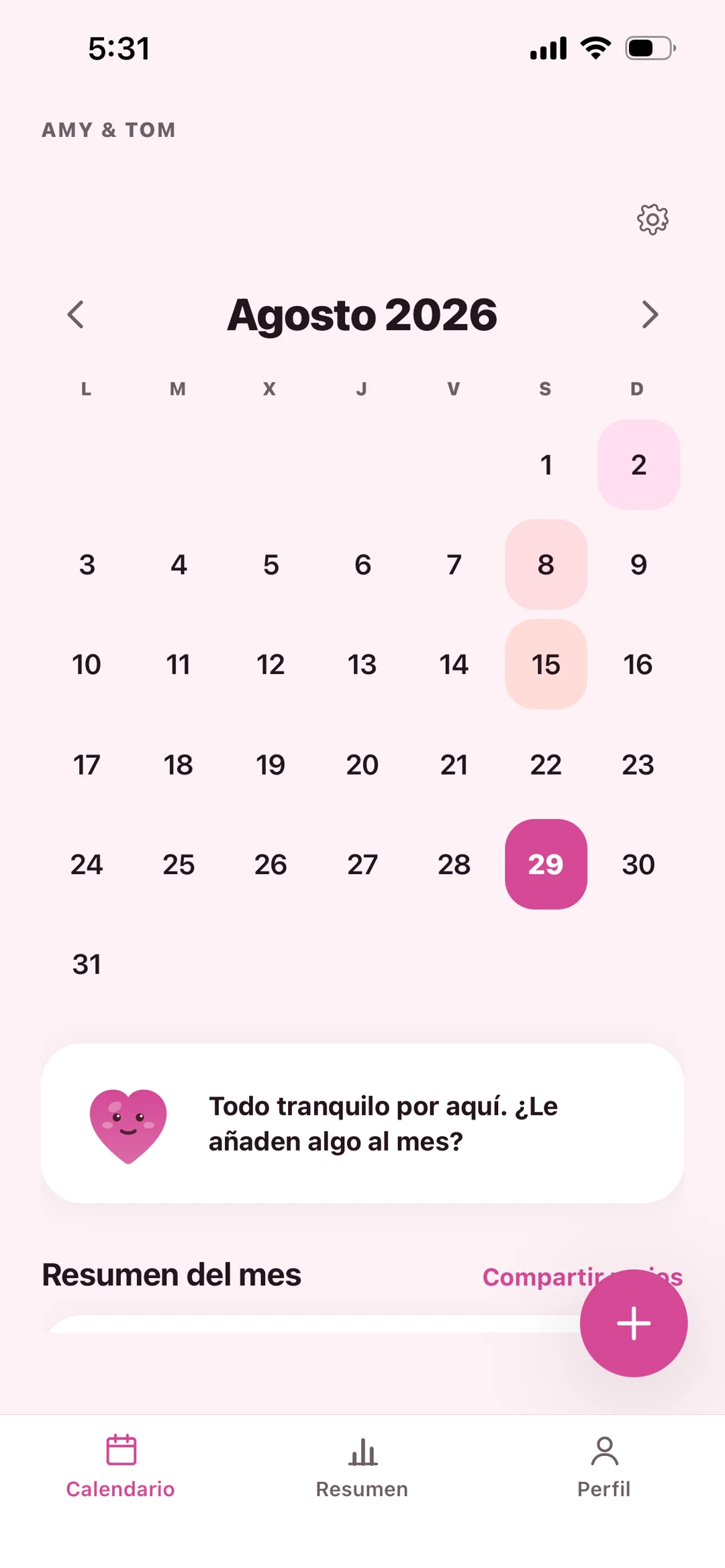 Plandario en el estilo rosado y redondeado.
