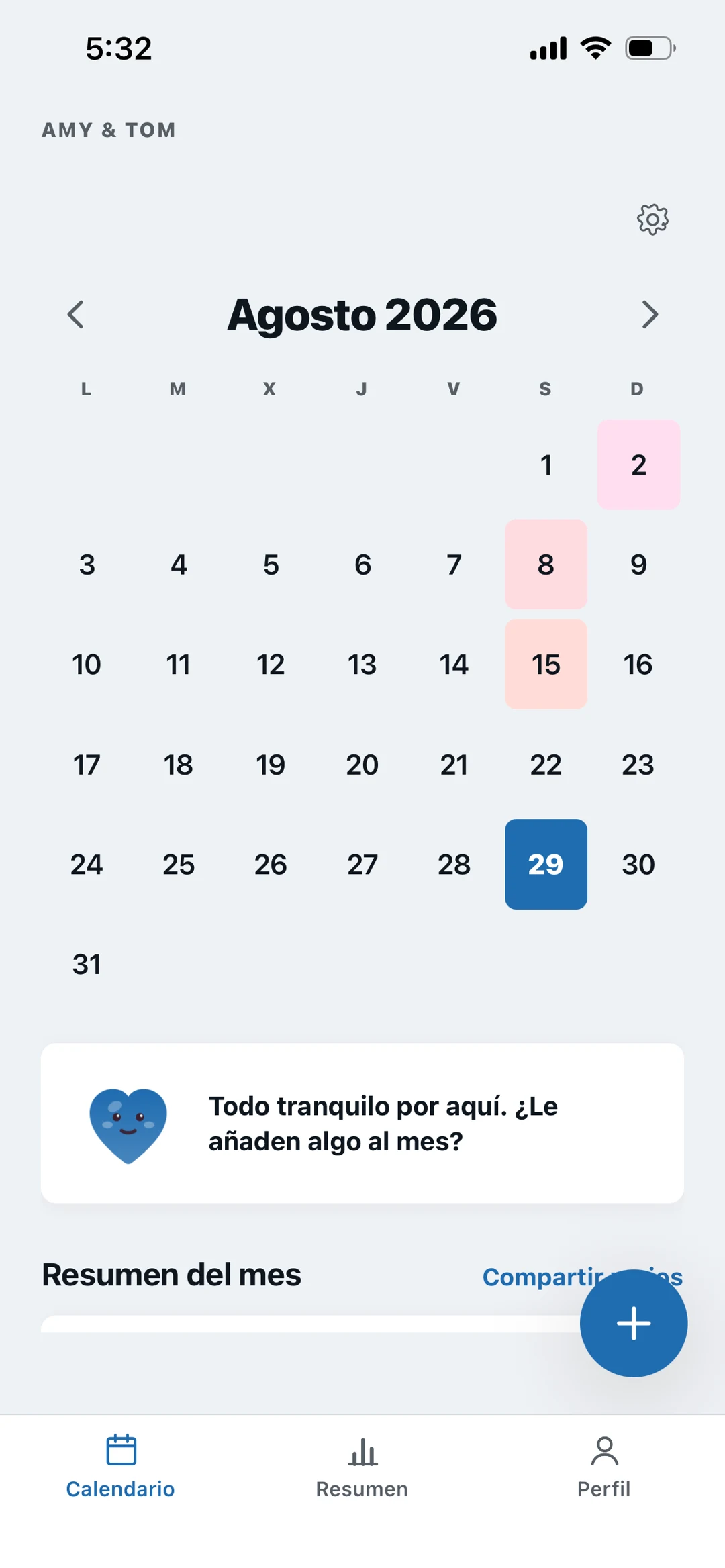 Plandario en el estilo azul y anguloso.